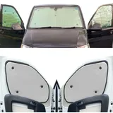 Thermo-Jalousien Kombatibel Mit Citroen Berlingo (2008-2018)(Komplettset + Heckklappe + Dachfenster) Rückseite einfärben Hellgrau, Reversibel und Thermisch