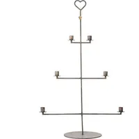 ib laursen Stabkerzenhalter für 6 x 2,2 cm Kerzen Stillenat, in grau Ø Gr.: onesize