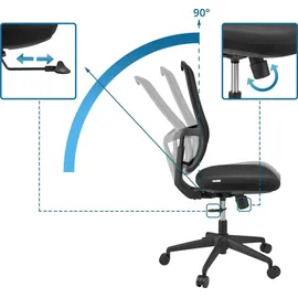 HJH Office Minoro B Netzstoff Schwarz