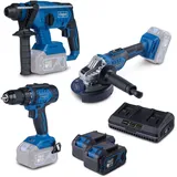 SCHEPPACH Akku-werkzeugset 3-teilig 20V 2x4ah Akkus + Doppelladegerat Scheppach BPS100