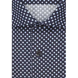 Seidensticker Businesshemd "Schwarze Rose", Herren, Gr. L (42), normale Ärmellängen, dunkelblau, 100% Baumwolle, bedruckt, tailored fit, 2-Knopf-Manschette, Hemden, Shaped 1/1 Kentkragen Druck