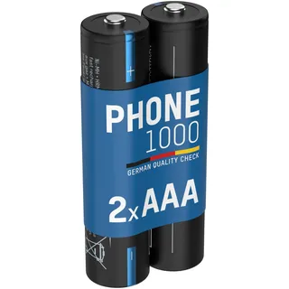 Ansmann Telefon Akku Micro AAA, 950 mAh 1,2V, 2 Stück, leistungsstark,