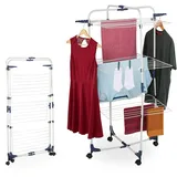 Relaxdays Turmwäscheständer 33 m blau/weiß