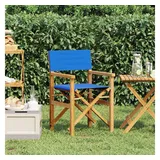 vidaXL Regiestuhl Klappbar Blau Massivholz Teak