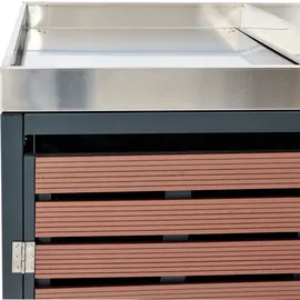 Mendler Mülltonnenverkleidung HWC-K14 124 x 265 cm braun