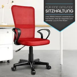 TRESKO Drehstuhl Kunststoff Rot