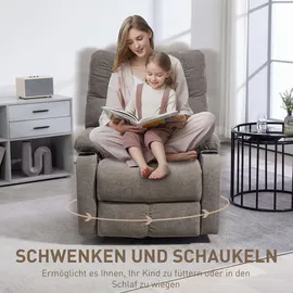 Homcom Relaxsessel mit Liegefunktion 96 x 108 x 0 cm Braun/Bronze drehbar