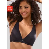 LASCANA Bügel-BH LASCANA, Damen, Gr. 70, Cup E, schwarz, Spitze, Obermaterial: 57% Polyamid, 28% Modal, 15% Elasthan, modisch, BHs, in High-Apex-Schnittform mit extraflachen Kanten, Dessous