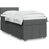 vidaXL Boxspringbett mit Matratze Dunkelgrau 140x200 cm Stoff