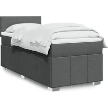 vidaXL Boxspringbett mit Matratze Dunkelgrau 140x200 cm Stoff