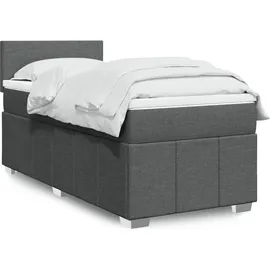 vidaXL Boxspringbett mit Matratze Dunkelgrau 140x200 cm Stoff