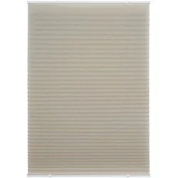 Ondeco Plissee Prompt ohne Bohren Basic mit Klemmträger Sonnenschutz Lichtschutz Klemmfix Farbe: Beige, Größe: 100x130 cm