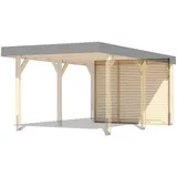 Karibu Rückwand für Leimholz Einzelcarport naturbelassen