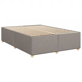 vidaXL Boxspringbett mit Matratze Taupe 140x200 cm Stoff