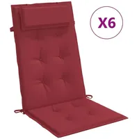 VidaXL Hochlehner-Auflagen 6 Stk. Weinrot Oxford-Gewebe