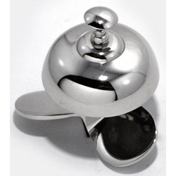 Casa Padrino Designer Tischglocke Propeller Silber / Schwarz Ø 12 x H. 10 cm - Tischklingel - Service Glocke - Hotel & Gastronomie Accessoires
