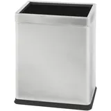 Doppelwand-Papierkorb, rechteckig, 10 Liter, Edelstahl mattiert