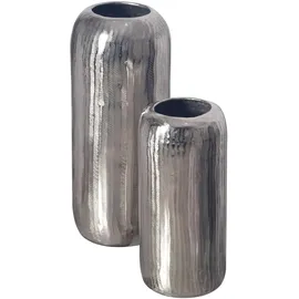 FineBuy FineBuy, Vase 2er Set Blumenvase Aluminium Zylinder Tischvase Rund Dekovase (2x)