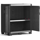 KETER Niedriger Lagerschrank Garage XL Schwarz und Silbern 99 cm, - Schwarz