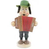 Kuhnert - Original Erzgebirgische Holzkunst Räuchermann Räucherfigur Wichtel 17cm - Musiker