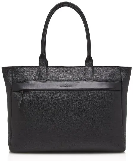 Castelijn & Beerens Anna Shopper Tasche RFID Leder 45 cm Laptopfach  schwarz