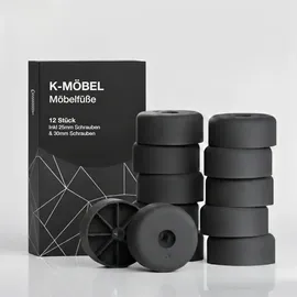 K-Möbel Möbelfüße 12 Stück 40 x 20 mm