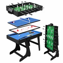 Relaxdays Spieltisch 4 in 1 Zubehör Blau,Grün,Schwarz