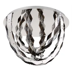 Deckenleuchte Deckenlampe Kristallleuchte rauch Wohnzimmerlampe chrom D 60 cm