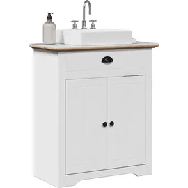 vidaXL Waschbeckenunterschrank BODO Weiß und Braun 70x35x80 cm