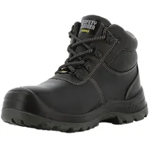 Safety Jogger Stahlkappe S3/S1P, Arbeitsschuh für Damen oder Herren, rutschfeste, durchstoßfeste Stahlsohle, stoßdämpfend, wasser- und ölabweisend, Leder, Schwarz, Größe 48 Bestboy