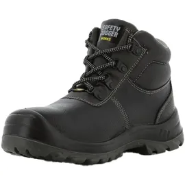 Safety Jogger Stahlkappe S3/S1P, Arbeitsschuh für Damen oder Herren, rutschfeste, durchstoßfeste Stahlsohle, stoßdämpfend, wasser- und ölabweisend, Leder, Schwarz, Größe 48 Bestboy