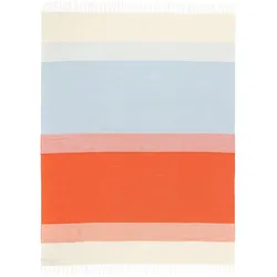 Marimekko - Hennika Decke, 120 x 180 cm, orange / weiß / hellblau
