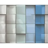 A.S. Création Vliestapete Move Your Wall Tapete in 3D Optik geometrisch grafisch 10,05 m x 0,53 m blau grau grün Made in Germany 960201 96020-1