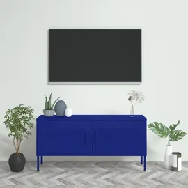 vidaXL TV-Schrank Marineblau 105x35x50 cm Stahl