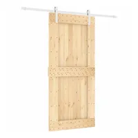 vidaXL Schiebetür mit Beschlag 95x210 cm Massivholz Kiefer