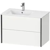 Duravit XViu Waschtisch-Unterschrank XV41580B218 81x48x56cm, 2 Schubkästen, Becken links, schwarz matt, weiß matt