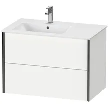 Duravit XViu Waschtisch-Unterschrank XV41580B218 81x48x56cm, 2 Schubkästen, Becken links, schwarz matt, weiß matt