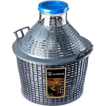 Kadax Glasballon, Gärballon mit Kunststoffkorb, Weite Öffnung, Weinballon, 25l
