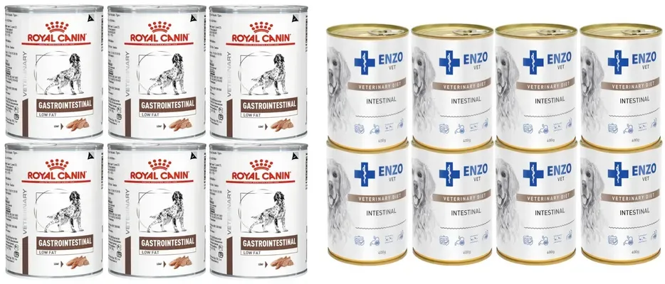 ROYAL CANIN Gastro Intestinal Low Fat LF22 6x420g + ENZO VET Darm-Diät mit Erkrankungen des Verdauungstraktes mit Lamm für Hunde 8x400g (Mit Rabatt-Code ROYAL-5 erhalten Sie 5% Rabatt!)