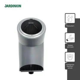 Jardinion Regenwasserfilter Fallrohr Laubabscheider 30,5 x 12 x 17,5cm Silber