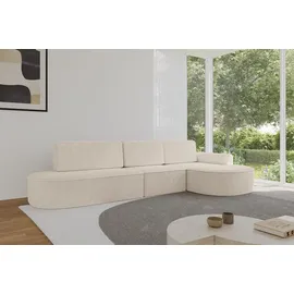 altdecor Eckcouch Cord 5-Sitzer Beige