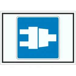 Landstromanschluss für Schiffe Symbol Aufkleber A8 (52x74mm)