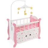 Bayer Chic 2000 - Puppenbett mit Mobile, Puppenmöbel, Puppenzubehör, Stars pink