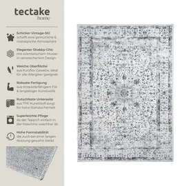 Tectake tectake® Vintage Designer Teppich, verschiedene Größen, pflegeleichter, flauschiger Kurzflor, rutschfeste Unterseite