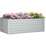 Outsunny Hochbeet aus Stahl, Pflanzbeet Frühbeet Gartenbeet Blumenkasten steckbar, Pflanzkasten Pflanzkübel 180x90x60cm für Garten Balkon Terrasse, Gemüsebeet für Blumen, Pflanzen, Obst