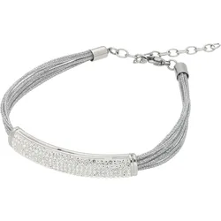 Armband VIVANCE "Kristalle", grau (stahlgrau), Armbänder, Damen, Edelstahl