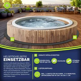 tillvex tillvex® Whirlpool Unterlage rund 196cm | Bodenmatte Poolunterlage Matte für Outdoor Whirlpools | Thermo Bodenschutzmatte Pool Untergrund | Bodenschutz Bodenplatte schützt & isoliert (Schwarz)