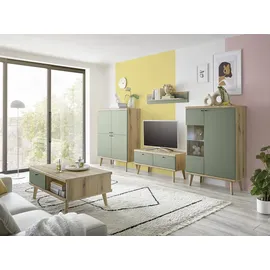 INOSIGN Highboard »MAVAS«, in moderner Trendfarbe, Griffe aus Metall (Schwarz), Höhe 134
