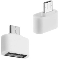 OcioDual Mini Adapter Micro USB zu USB 2.0 OTG On The Go Mit Schlüsselanhänger Stecker Weiß