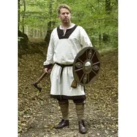 Battle Merchant Wikinger-Kostüm Mittelalterliche Tunika Vallentin, natur/braun M braun M | M